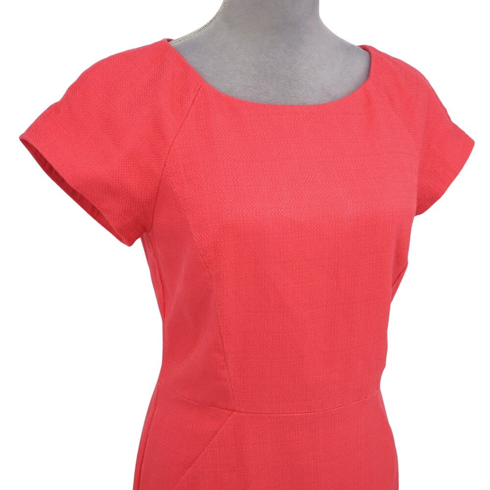 J Crew Dress Womens 6 Salmon Pink Woven Sheath Back Zip Lined Fitted Career - Picture 6 of 14